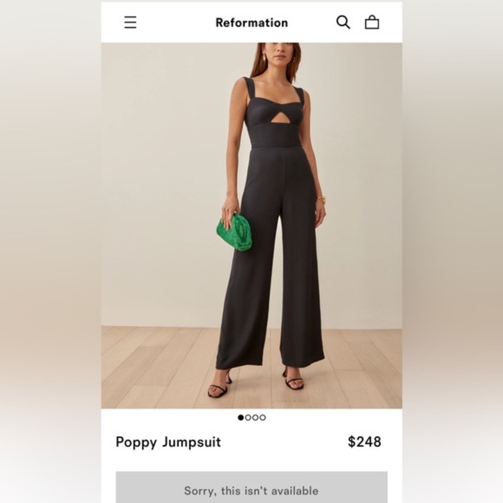 Reformation Poppy Jumpsuit black